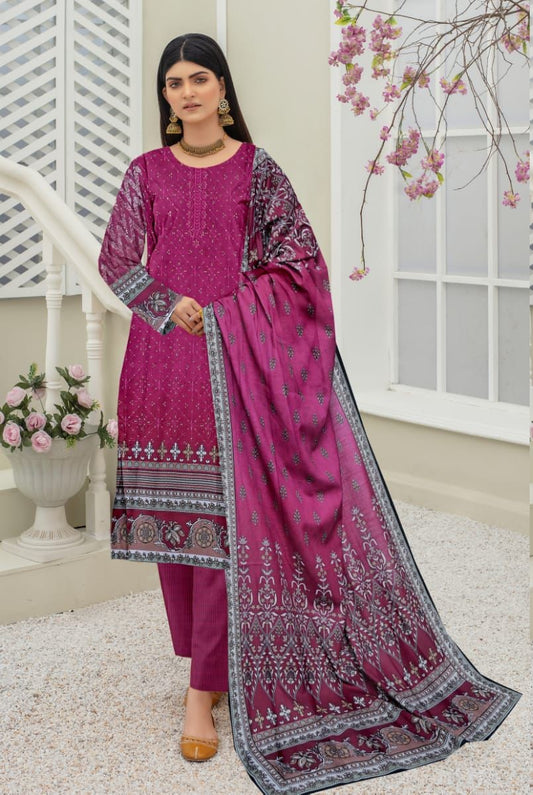 Bint E Hawa  3 piece Embriodered Khaddar (unstitched)