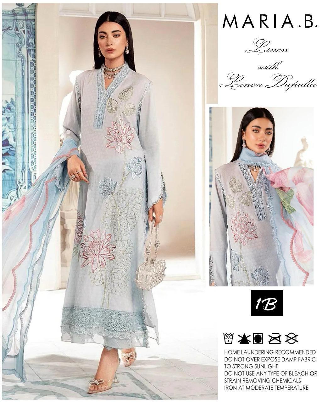 Maria.B. Digital Print Linen Allover 3 Piece (unstitched)