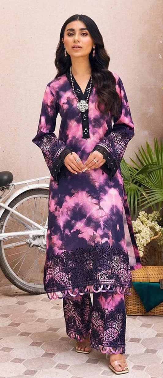 NUREH Khaddar 3 pc Printed Allover suit (unstitched)